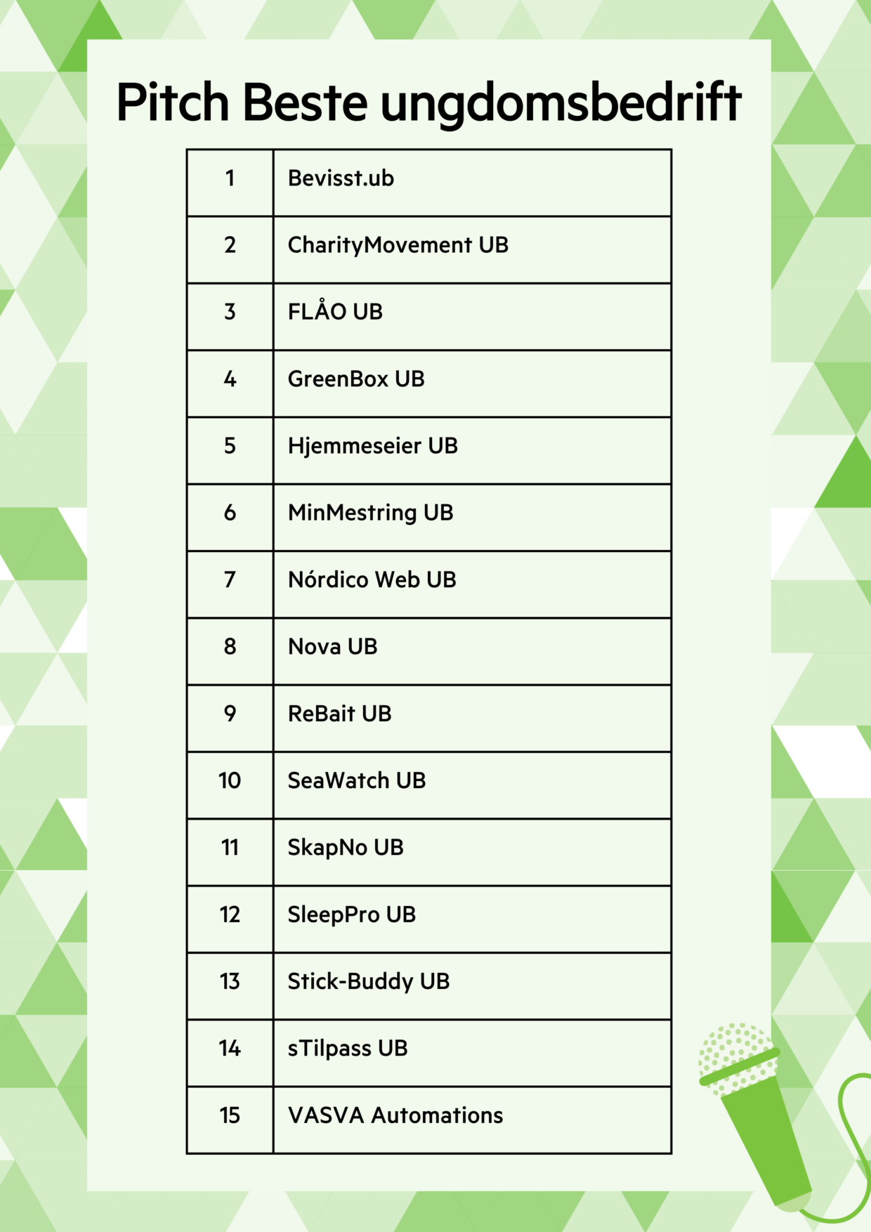 Beste UB pitch UEMR 2026
